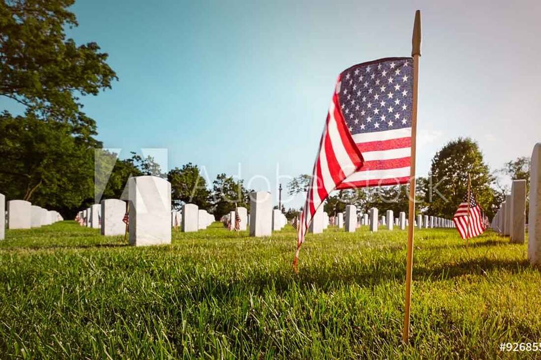 A folded memorial flag